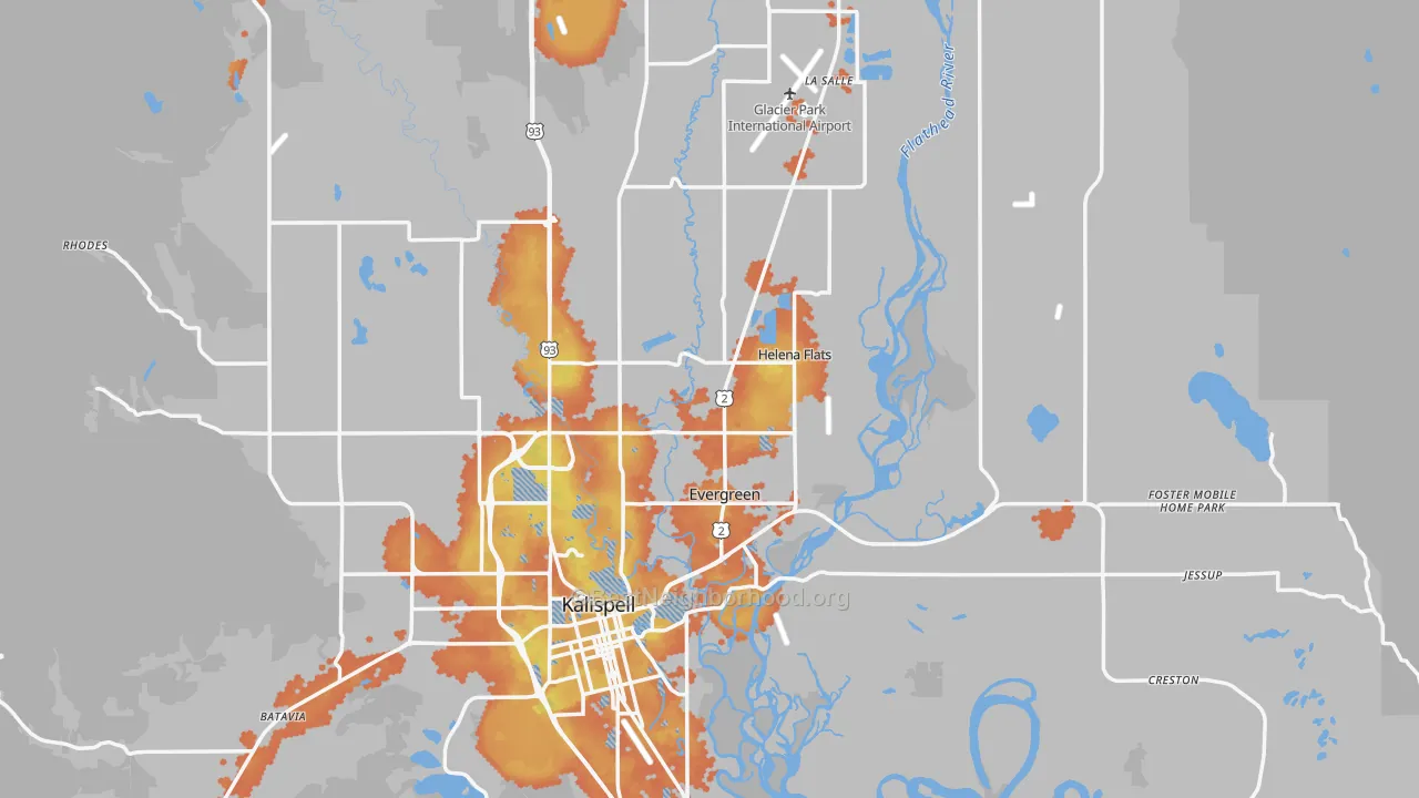 Bike Grade map of Flathead County, MT
