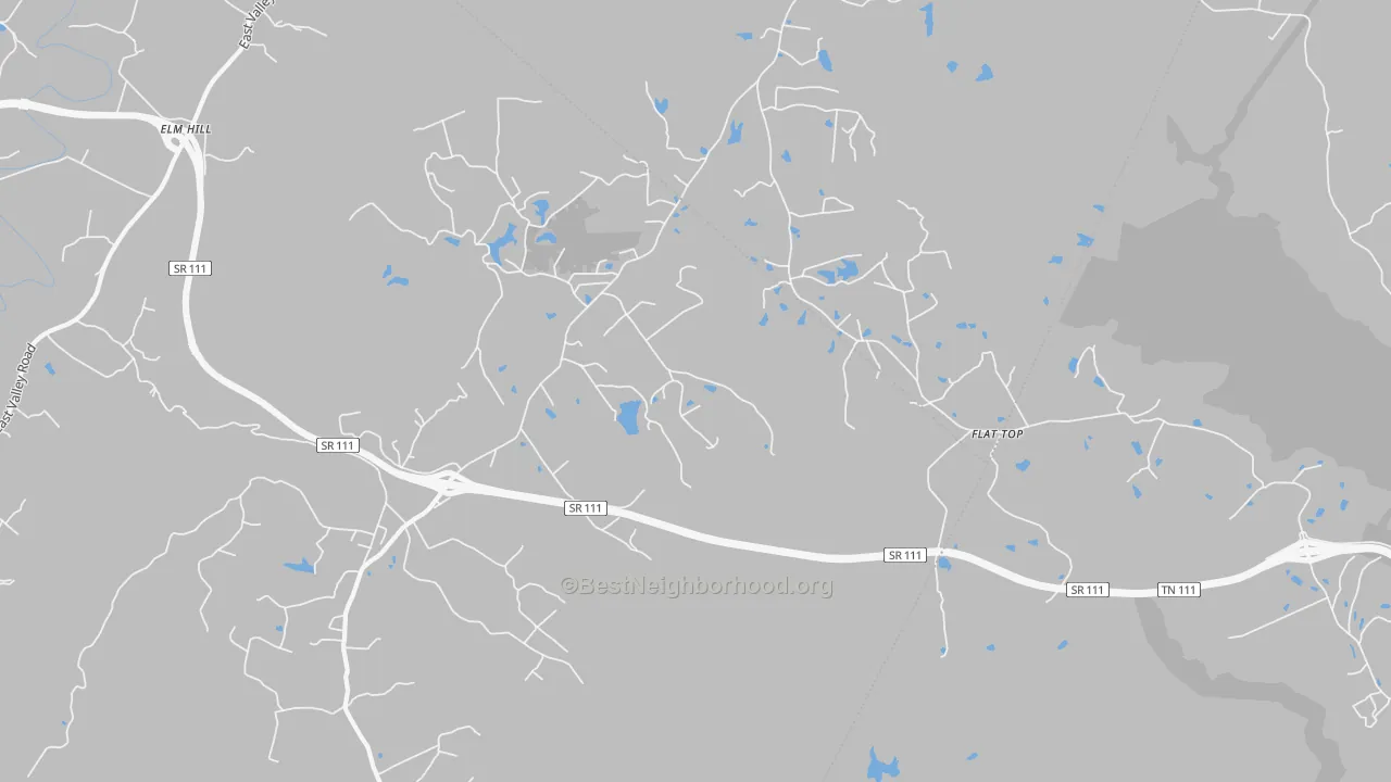 Bike Grade map of Flattop, TN