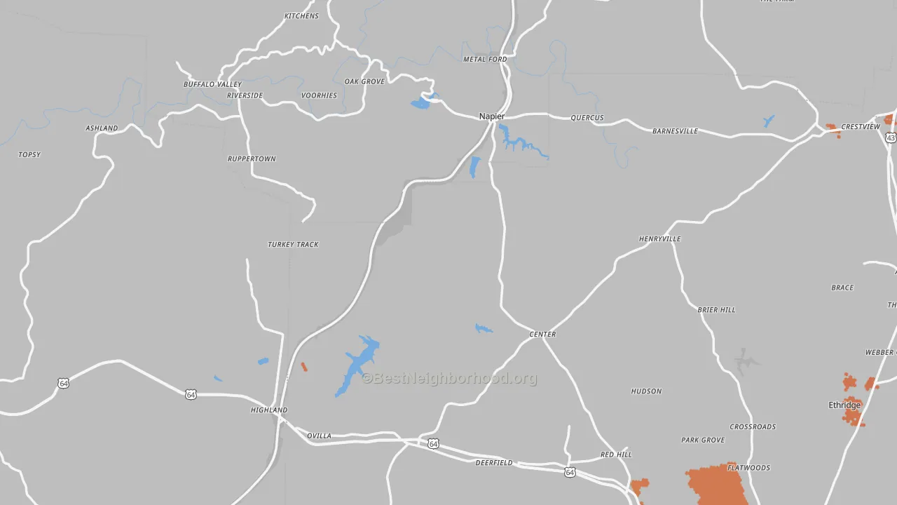 Bike Grade map of Flatwoods, TN