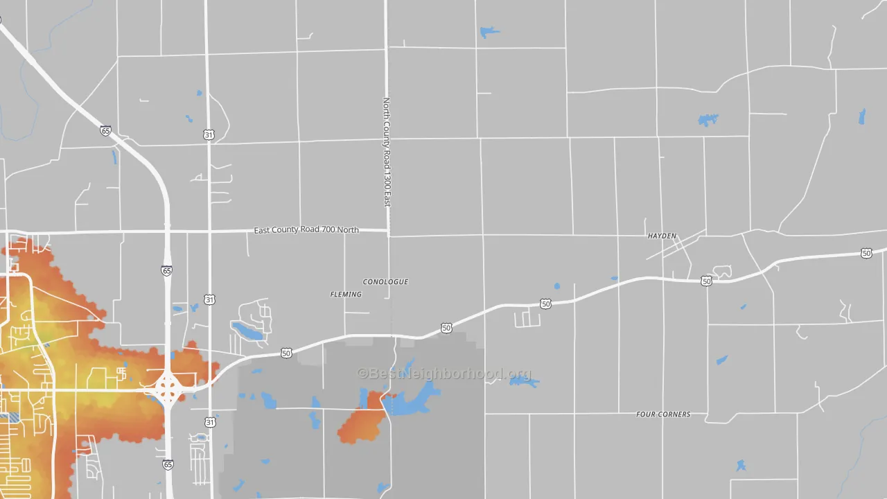 Bike Grade map of Fleming, IN