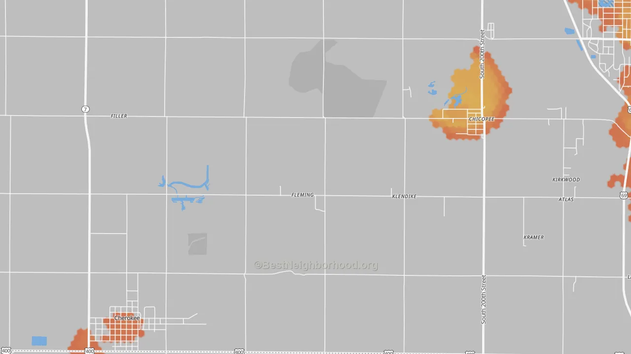 Bike Grade map of Fleming, KS