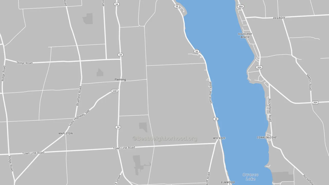 Bike Grade map of Fleming, NY