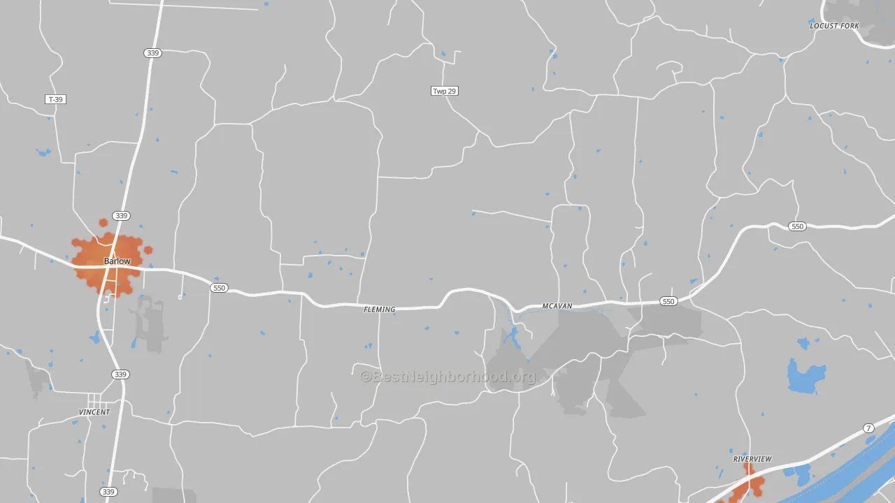 Bike Grade map of Fleming, OH