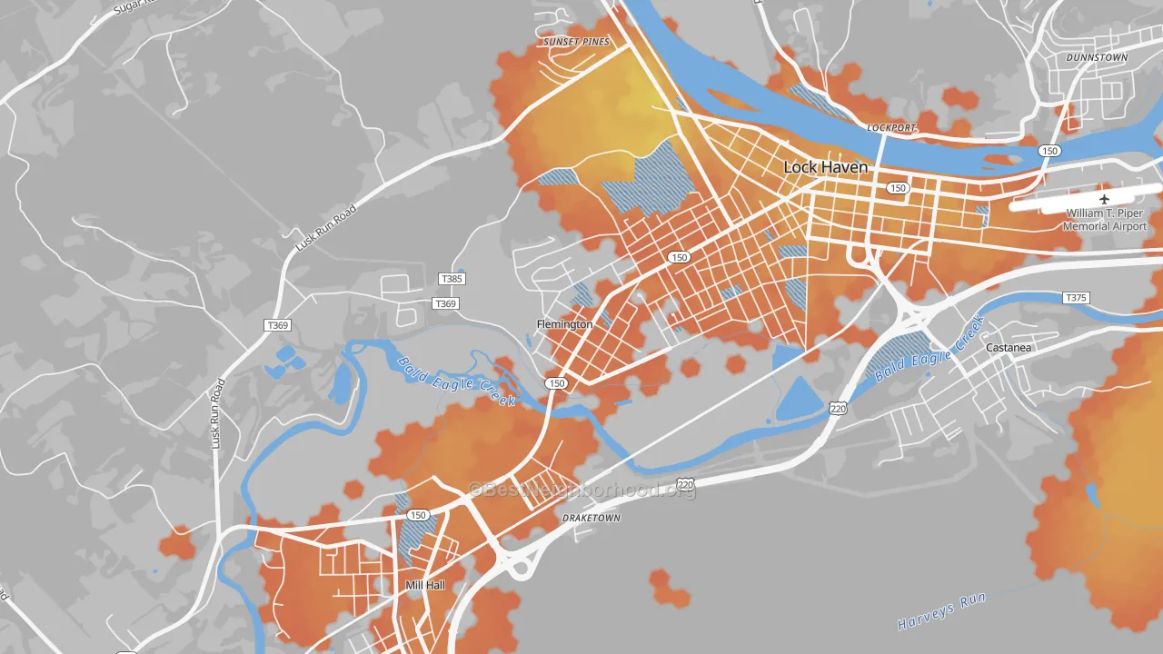 Bike Grade map of Flemington, PA