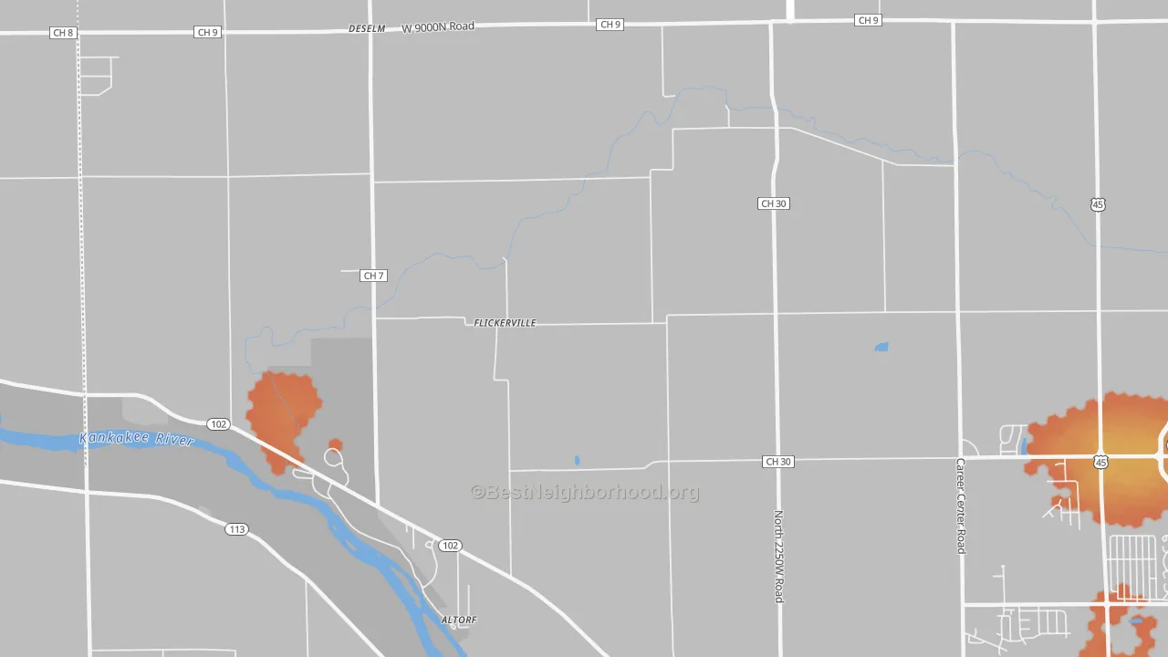 Bike Grade map of Flickerville, IL