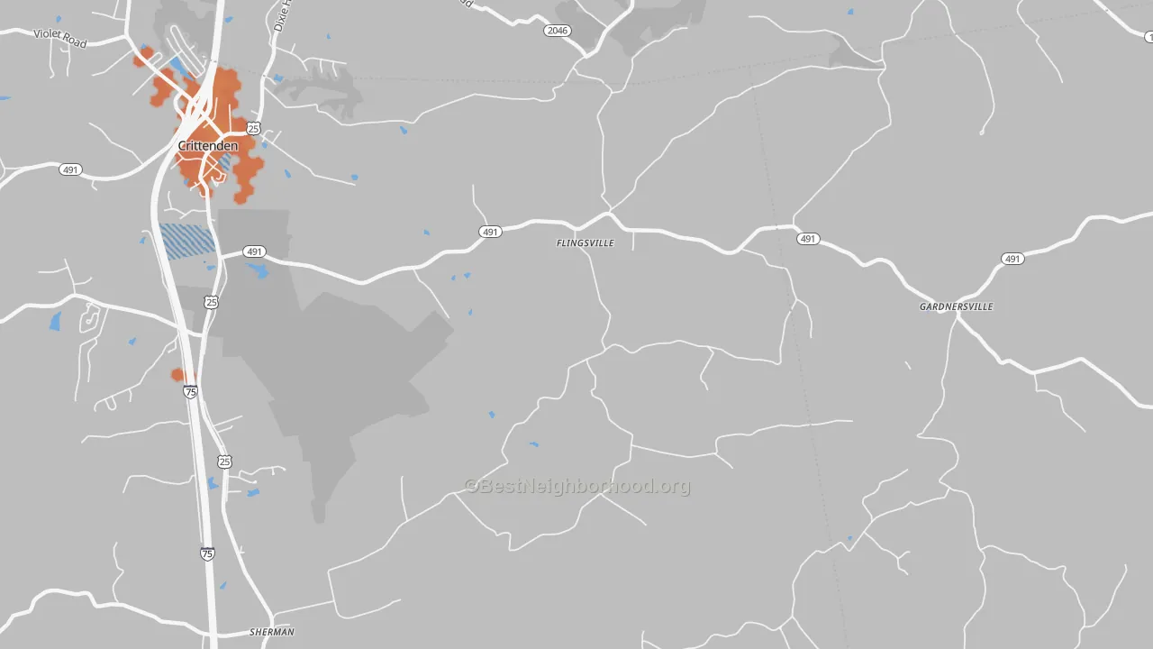 Bike Grade map of Flingsville, KY
