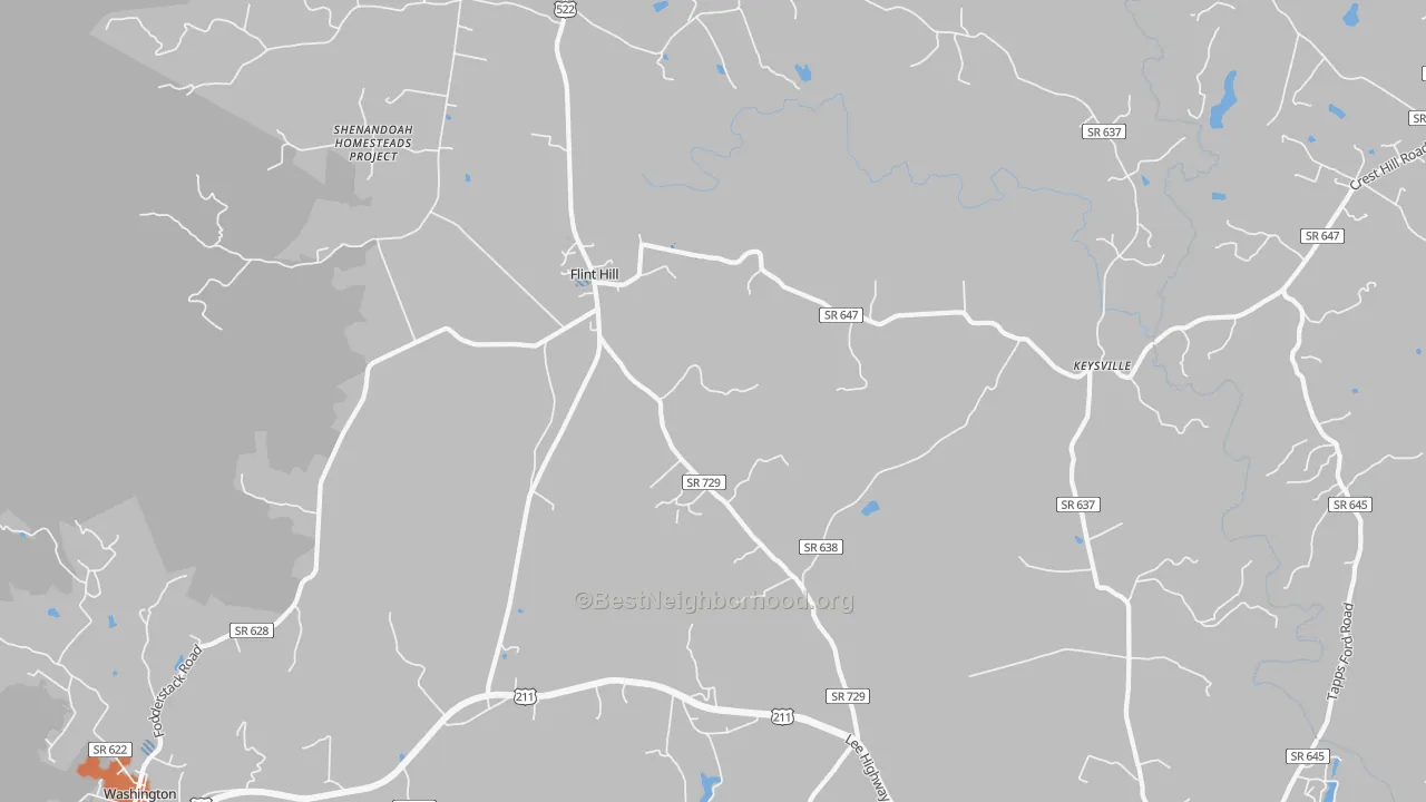 Bike Grade map of Flint Hill, VA