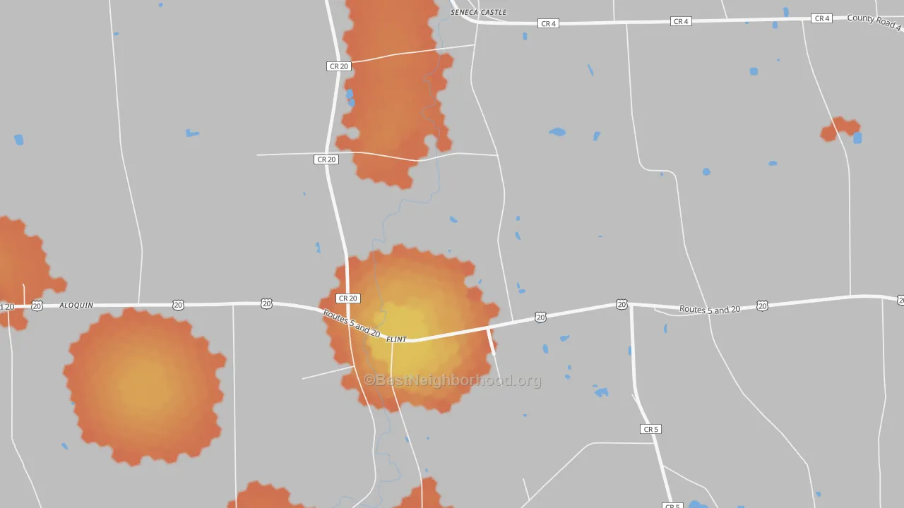 Bike Grade map of Flint, NY
