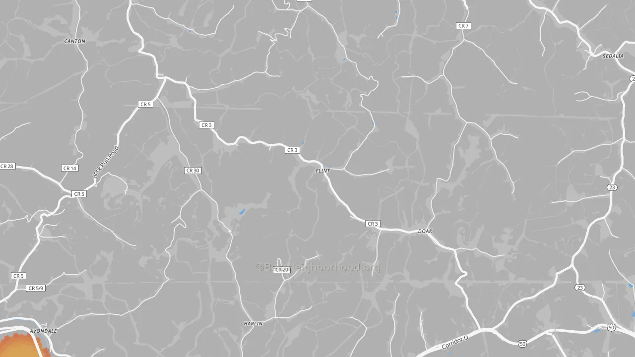 Bike Grade map of Flint, WV