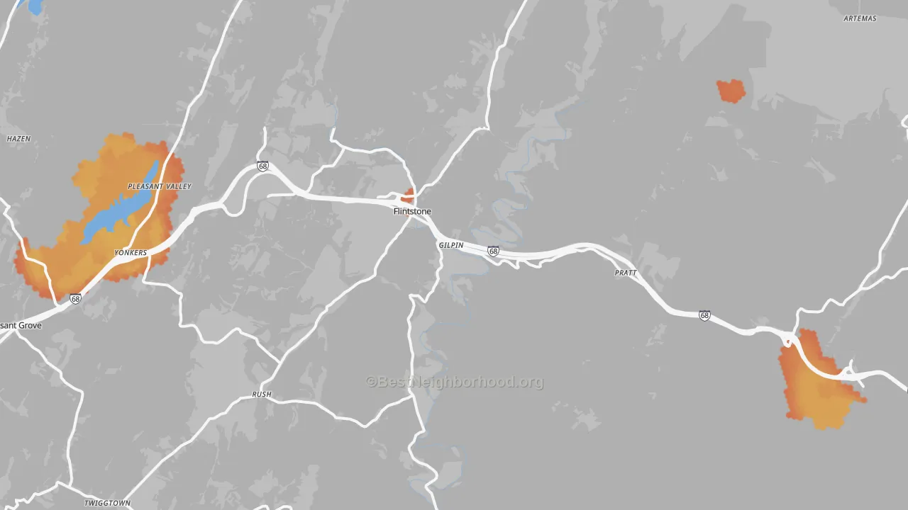 Bike Grade map of Flintstone, MD
