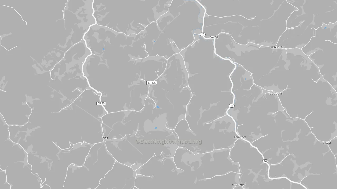 Bike Grade map of Floe, WV