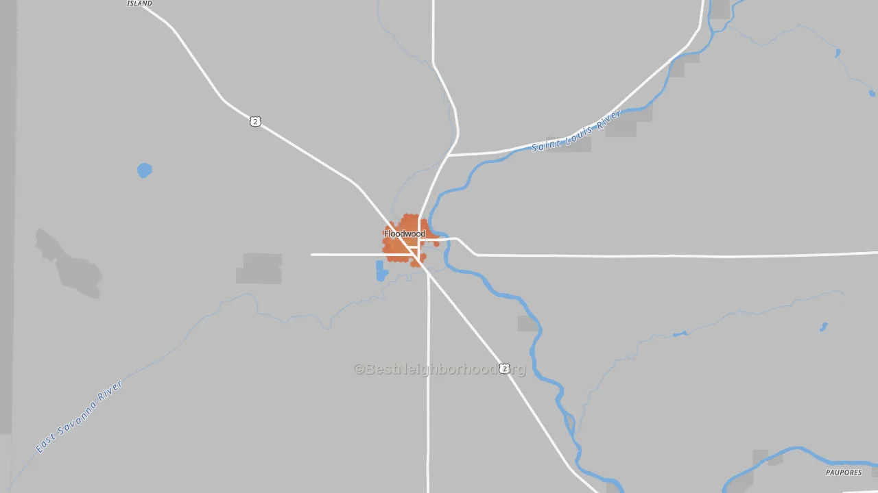 Bike Grade map of Floodwood, MN