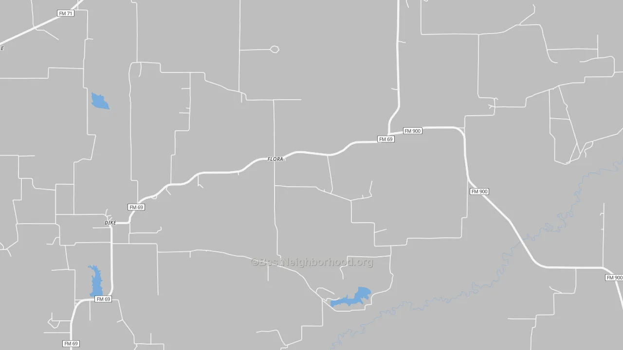 Bike Grade map of Flora, TX