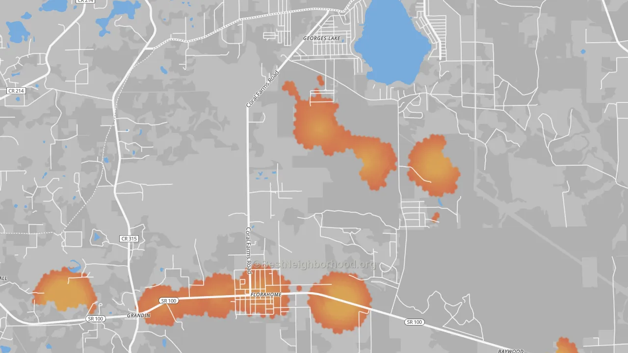 Bike Grade map of Florahome, FL
