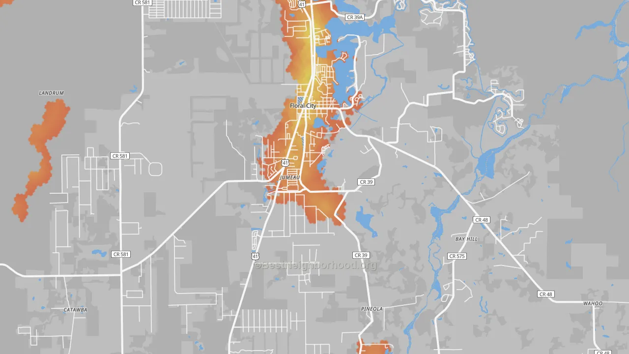 Bike Grade map of Floral City, FL