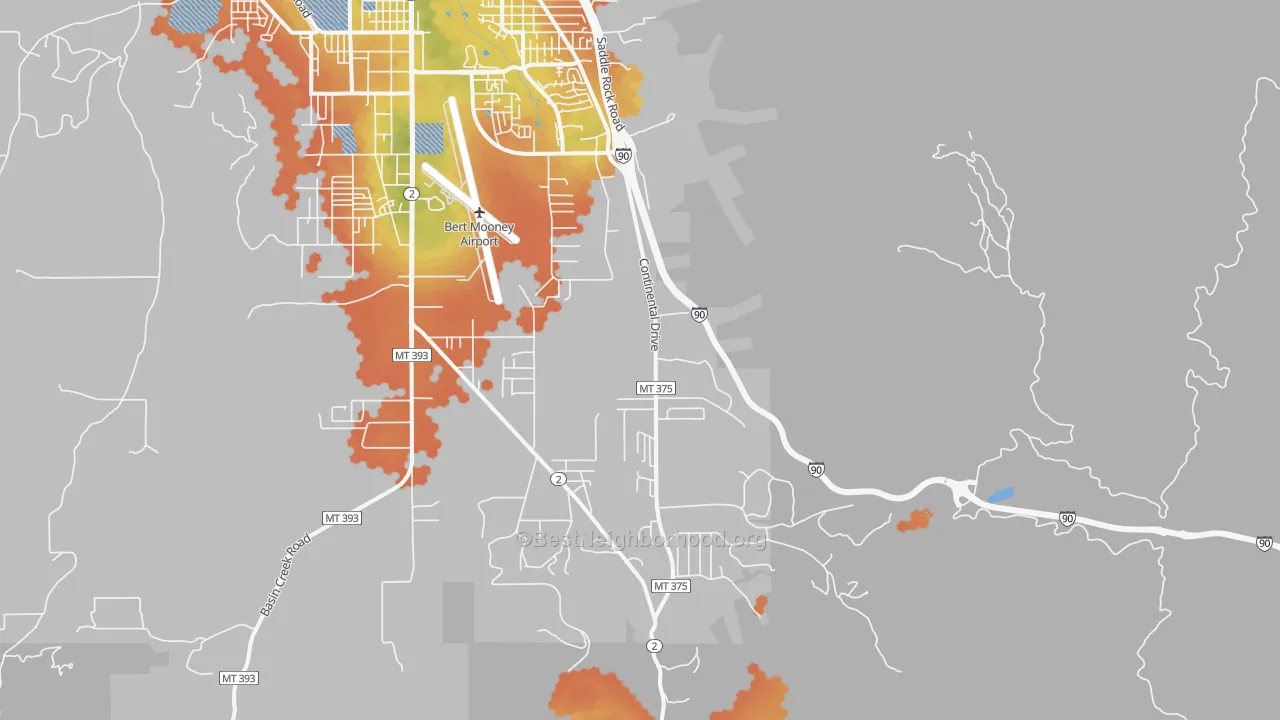Bike Grade map of Floral Park, MT