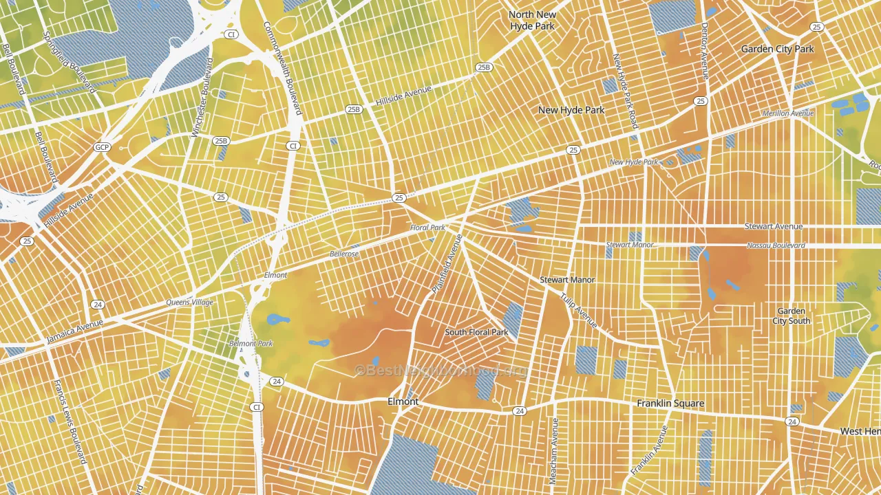 Bike Grade map of Floral Park, NY