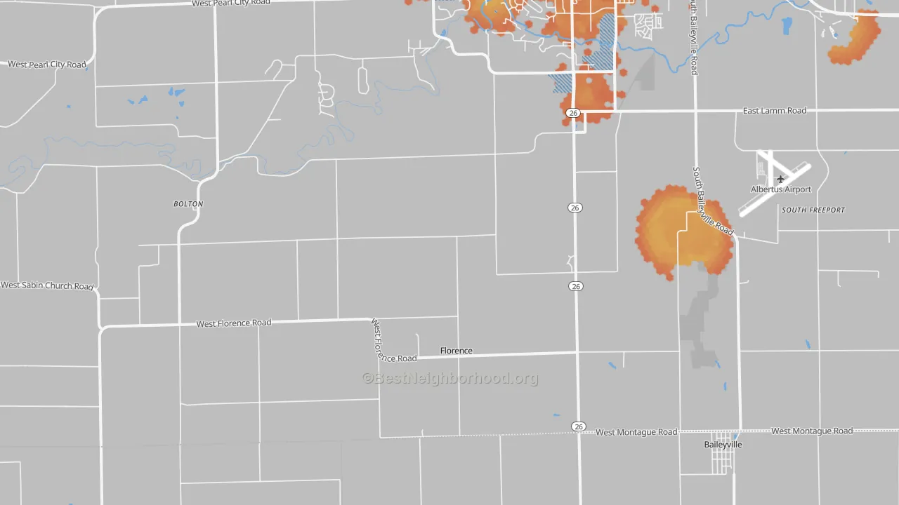 Bike Grade map of Florence, IL