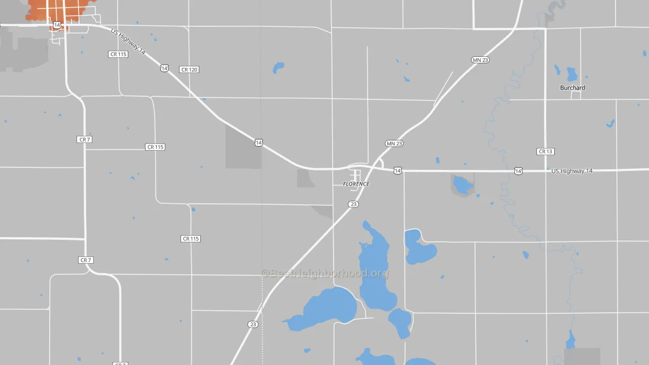 Bike Grade map of Florence, MN