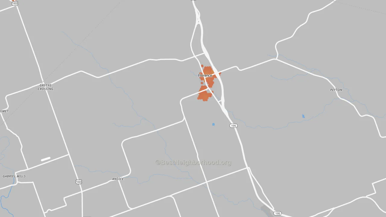 Bike Grade map of Florence, TX