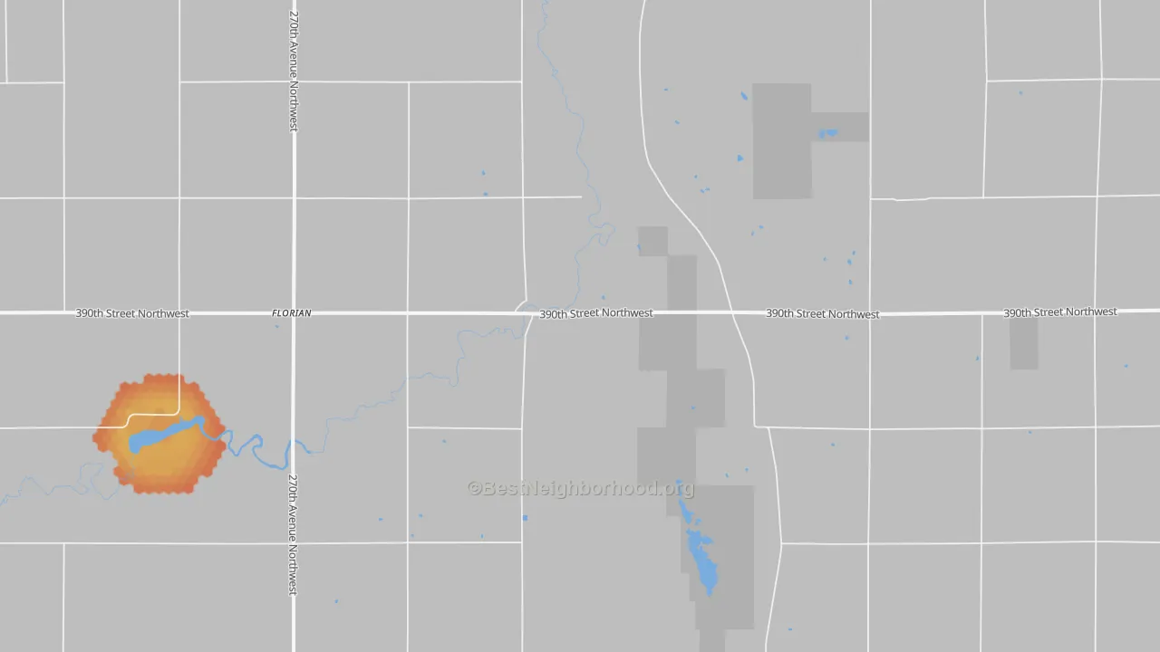 Bike Grade map of Florian, MN