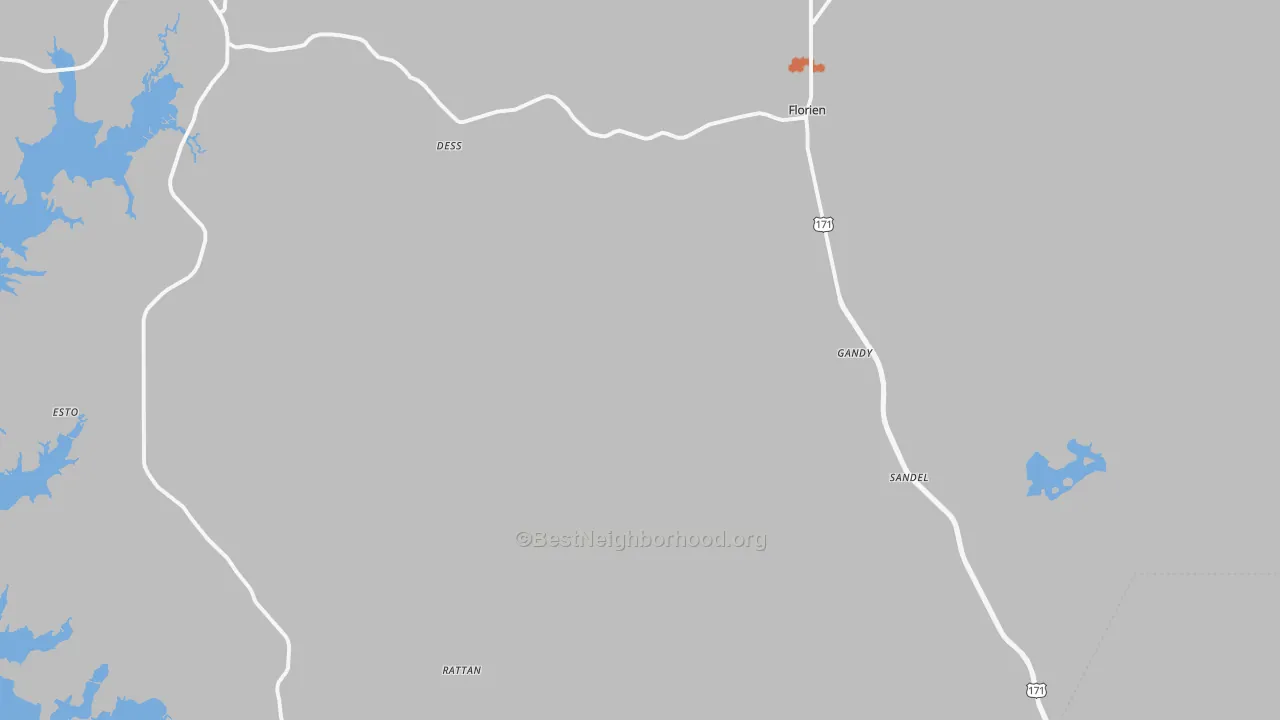 Bike Grade map of Florien, LA