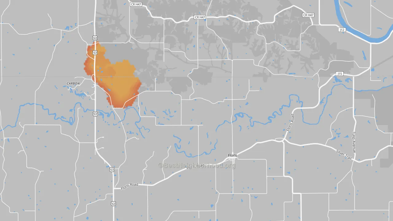 Bike Grade map of Floris, IA