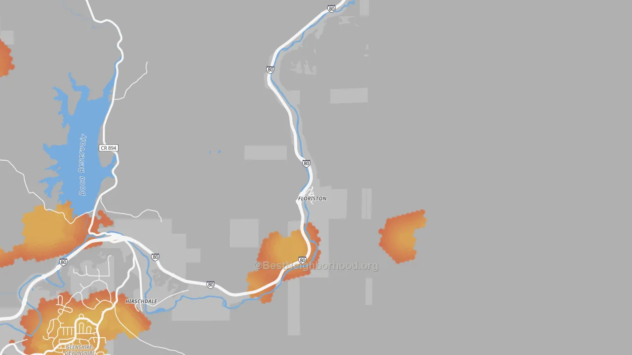 Bike Grade map of Floriston, CA