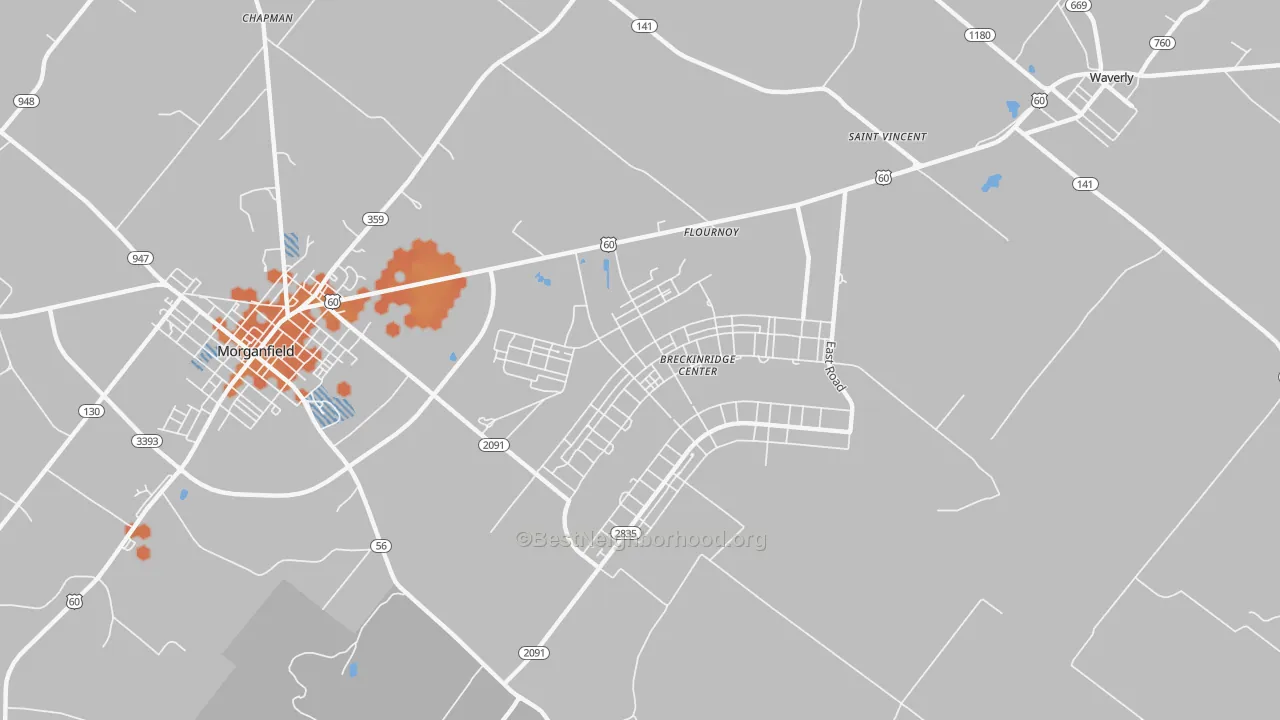 Bike Grade map of Flournoy, KY
