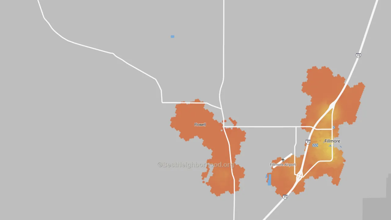 Bike Grade map of Flowell, UT