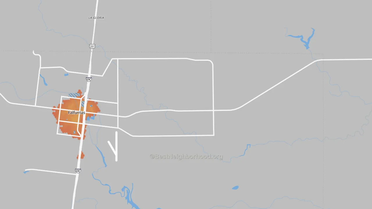 Bike Grade map of Flowella, TX