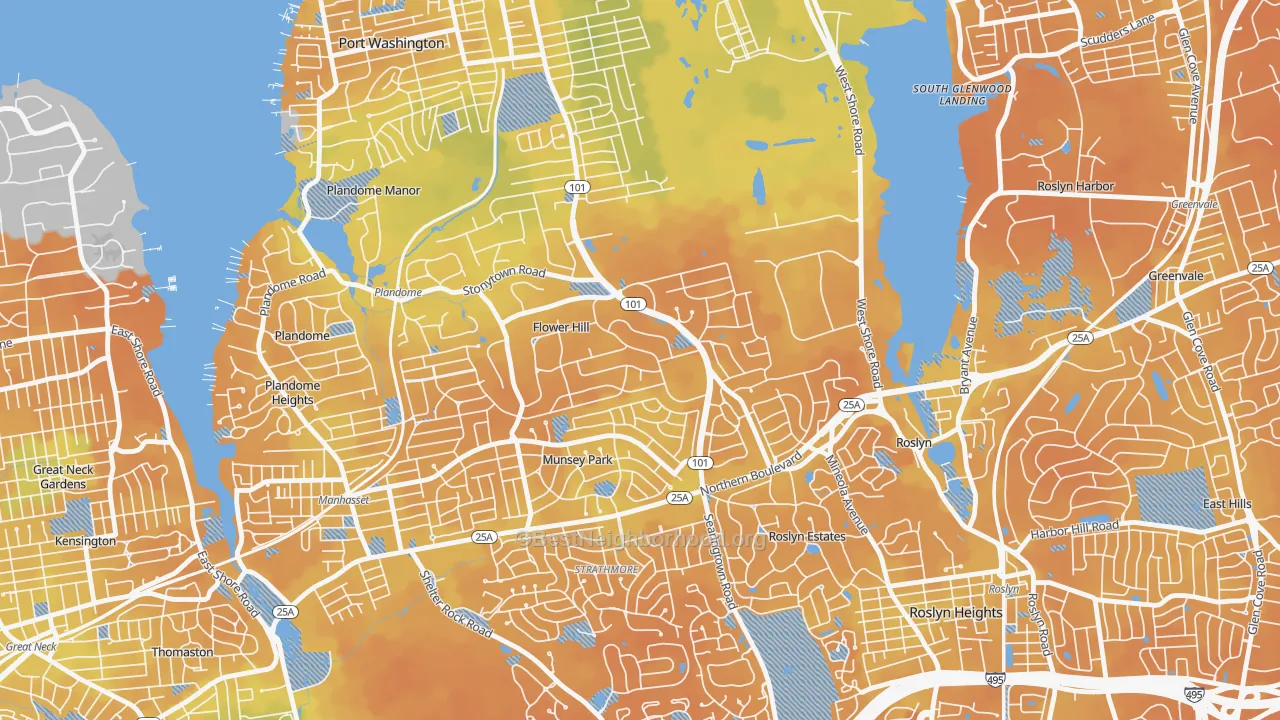 Bike Grade map of Flower Hill, NY