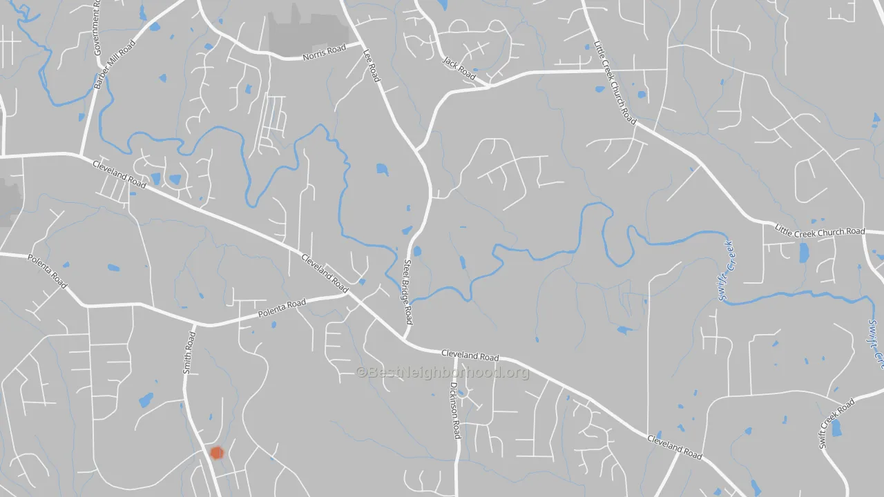 Bike Grade map of Flowers, NC
