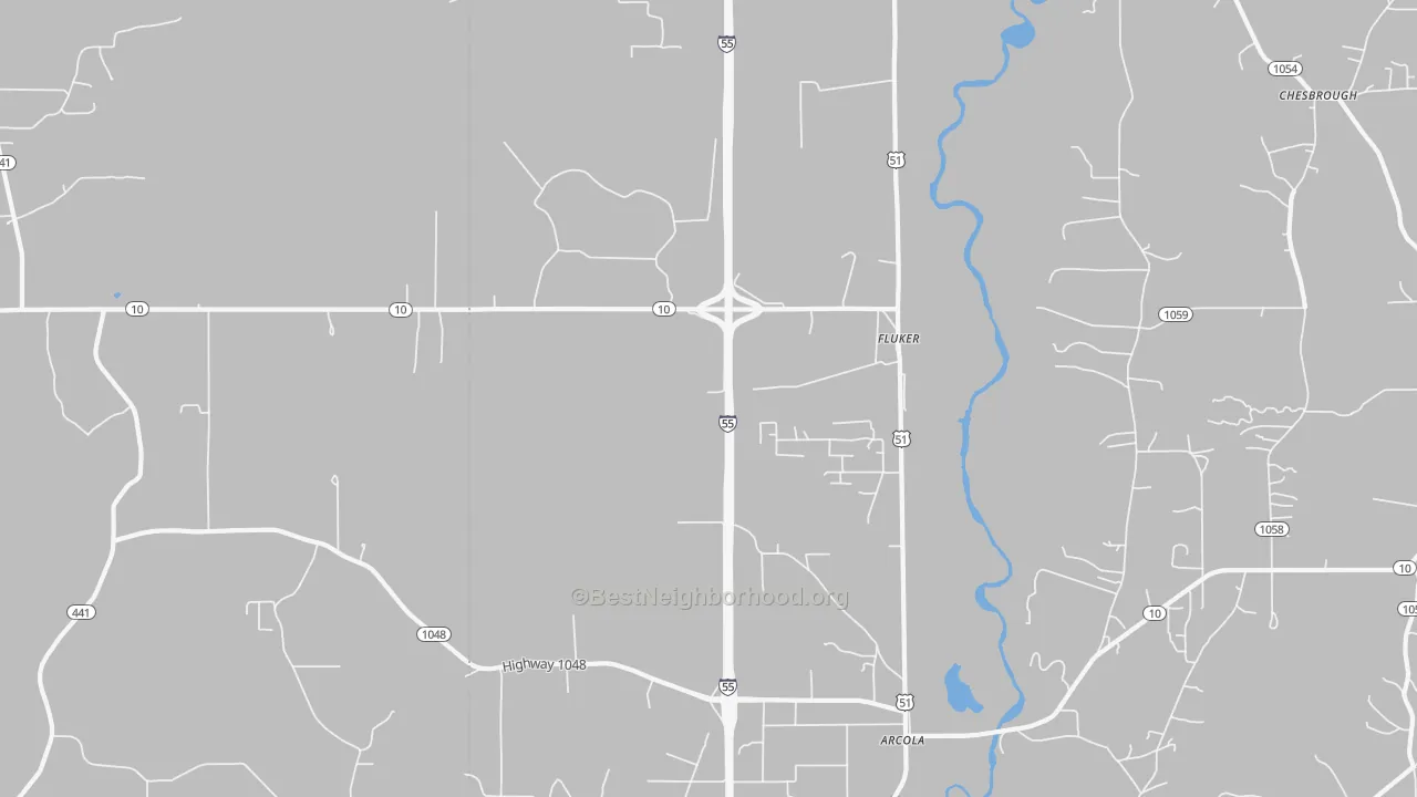 Bike Grade map of Fluker, LA
