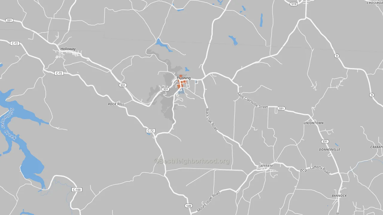 Bike Grade map of Flushing, OH