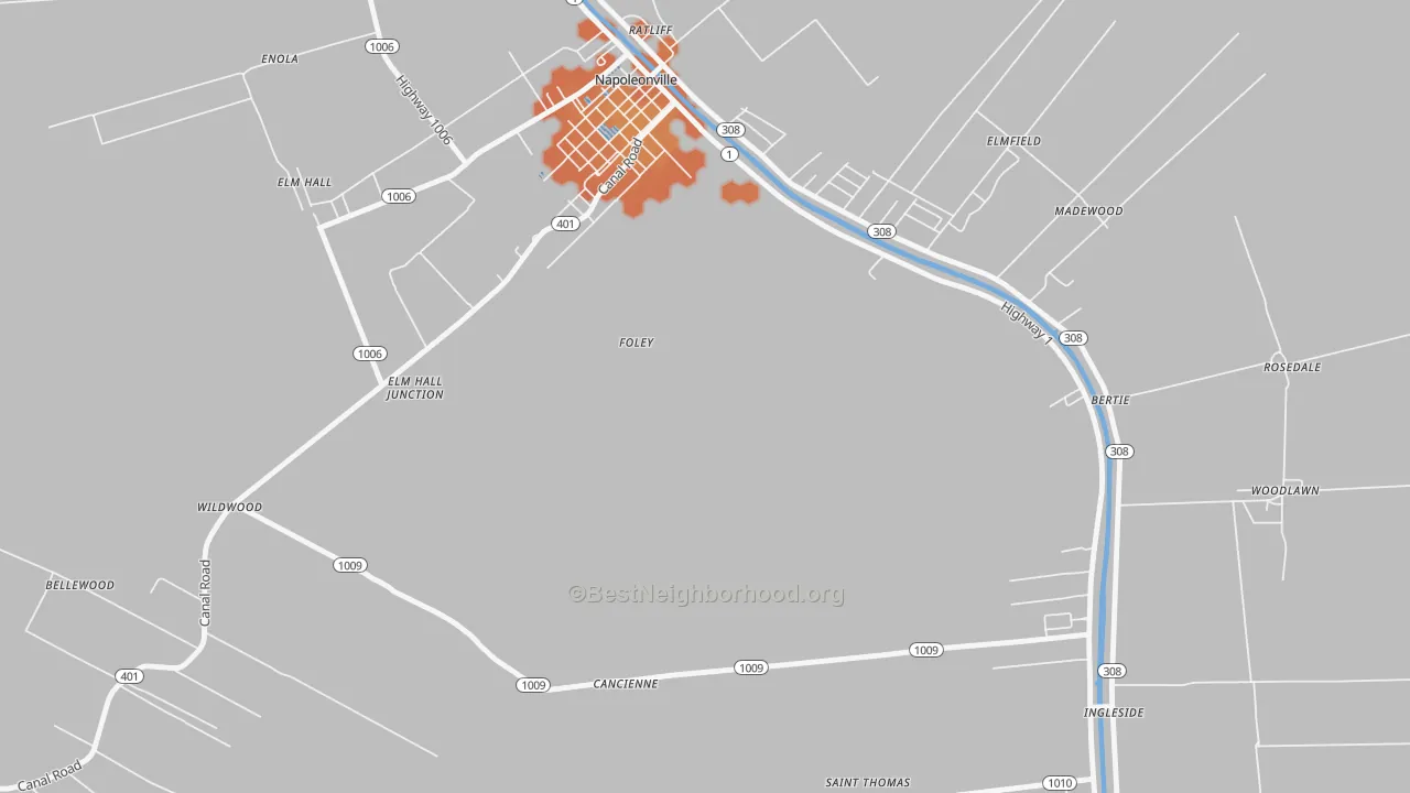 Bike Grade map of Foley, LA