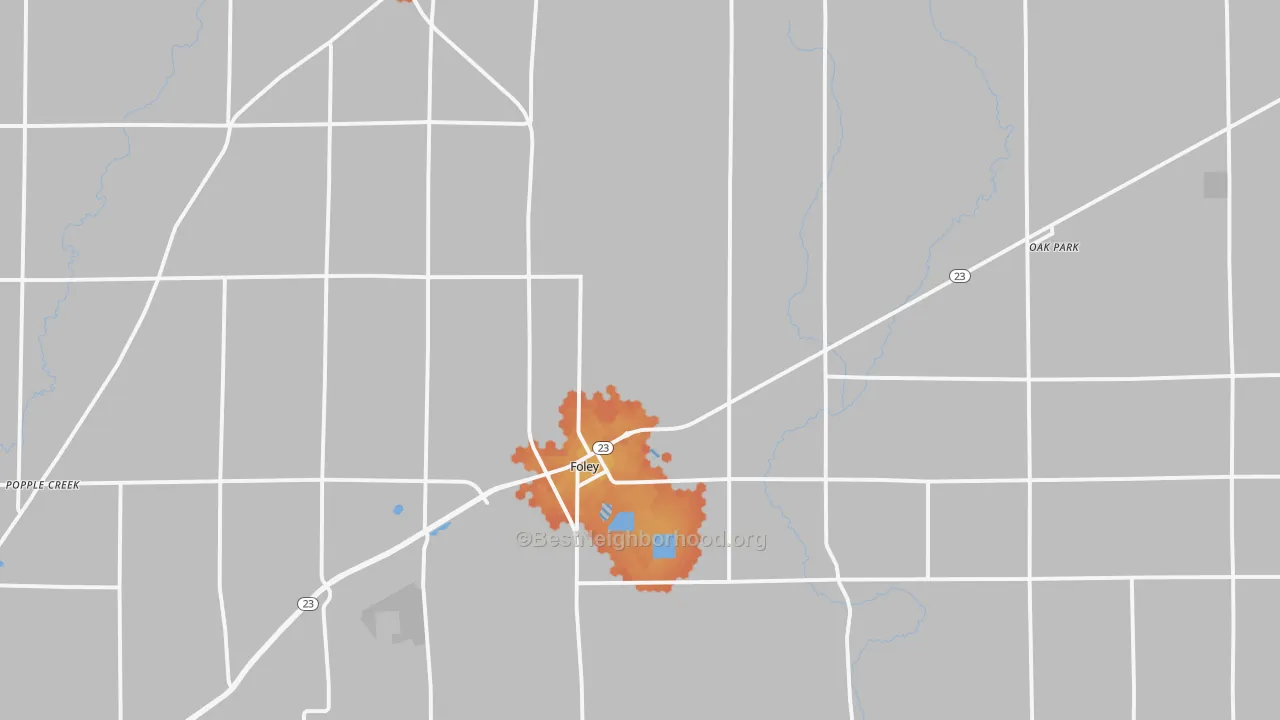 Bike Grade map of Foley, MN