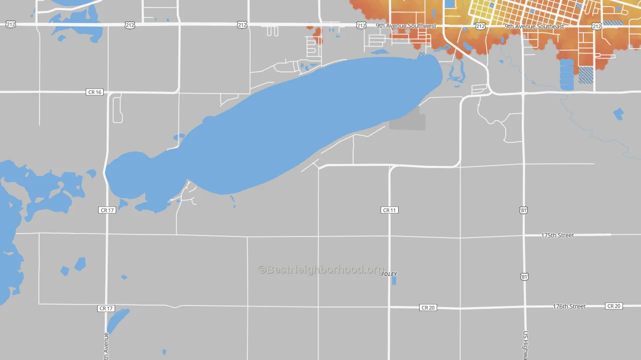Bike Grade map of Foley, SD