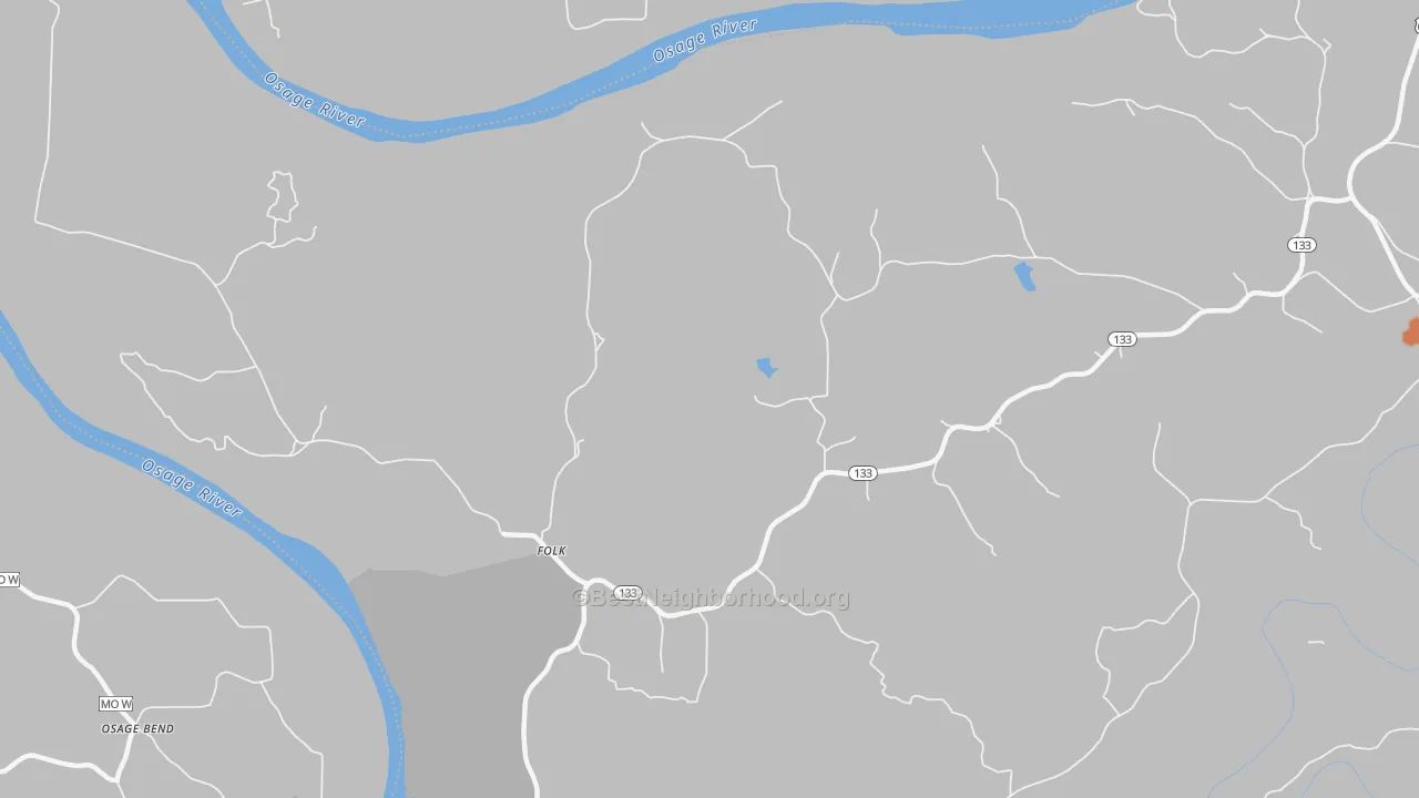 Bike Grade map of Folk, MO