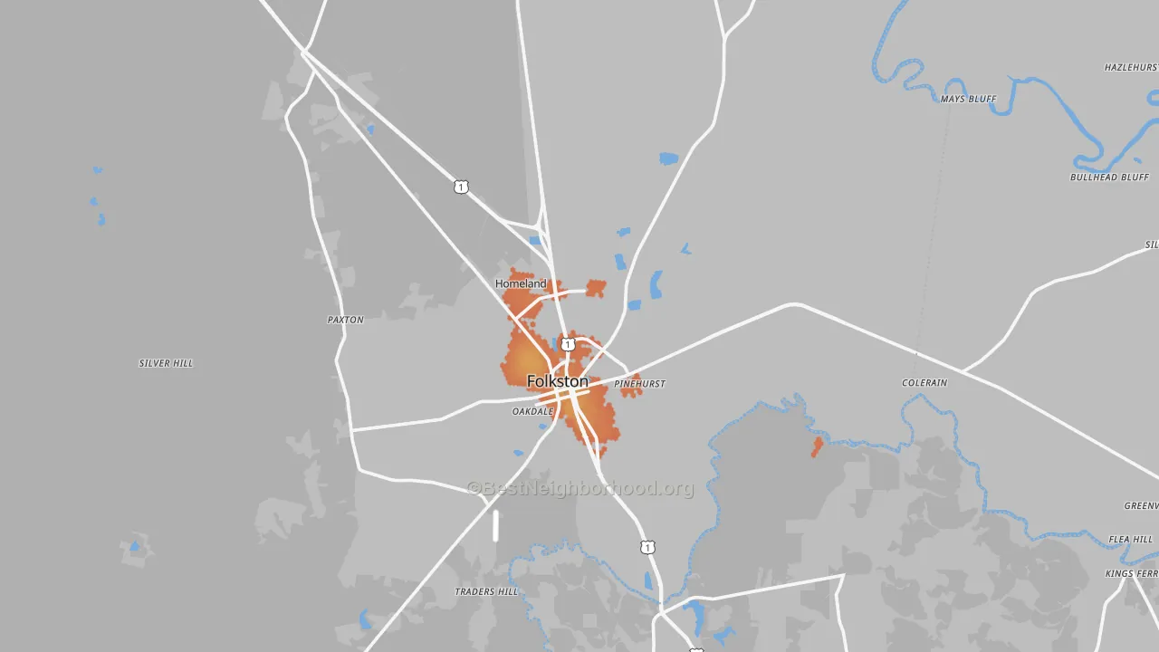 Bike Grade map of Folkston, GA