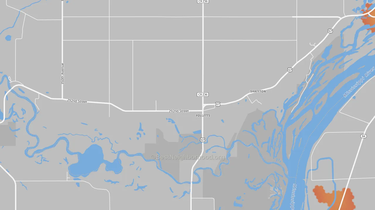 Bike Grade map of Folletts, IA