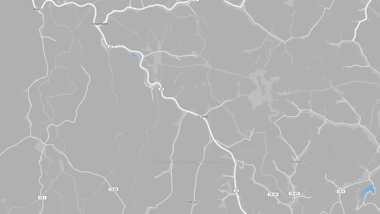 Bike Grade map of Folsom, WV