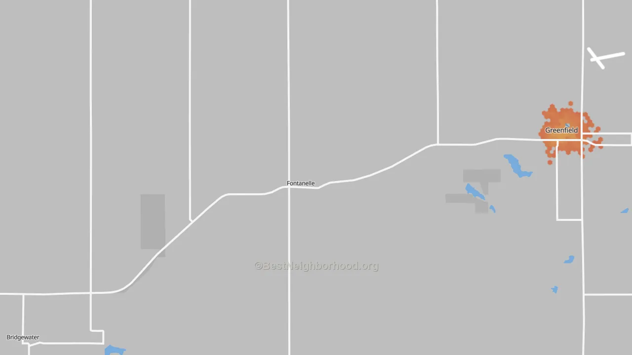 Bike Grade map of Fontanelle, IA