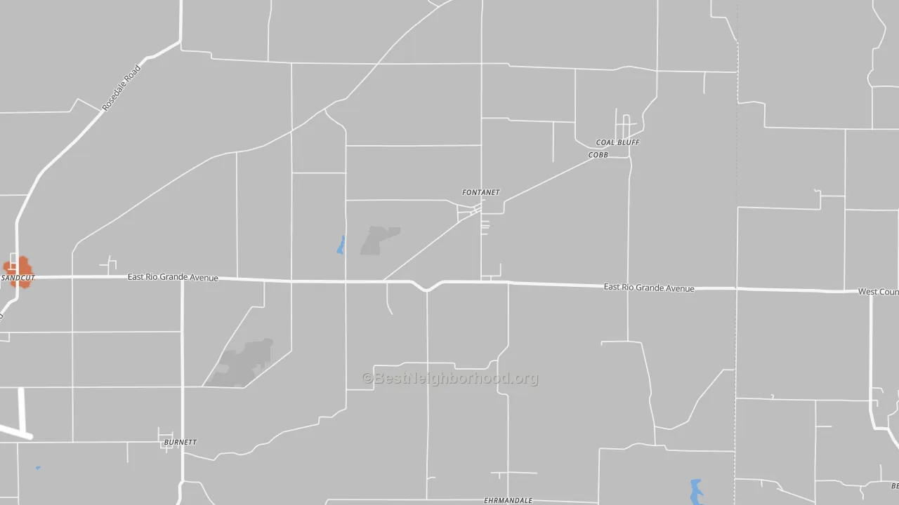 Bike Grade map of Fontanet, IN
