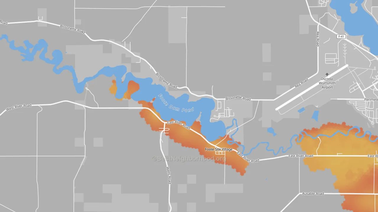 Bike Grade map of Foote Site Village, MI