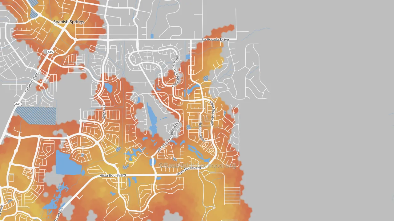 Bike Grade map of Foothill Meadows, Sparks, NV