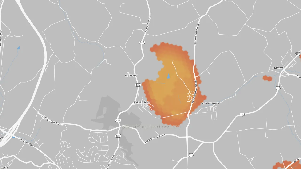 Bike Grade map of Forbes Road, PA
