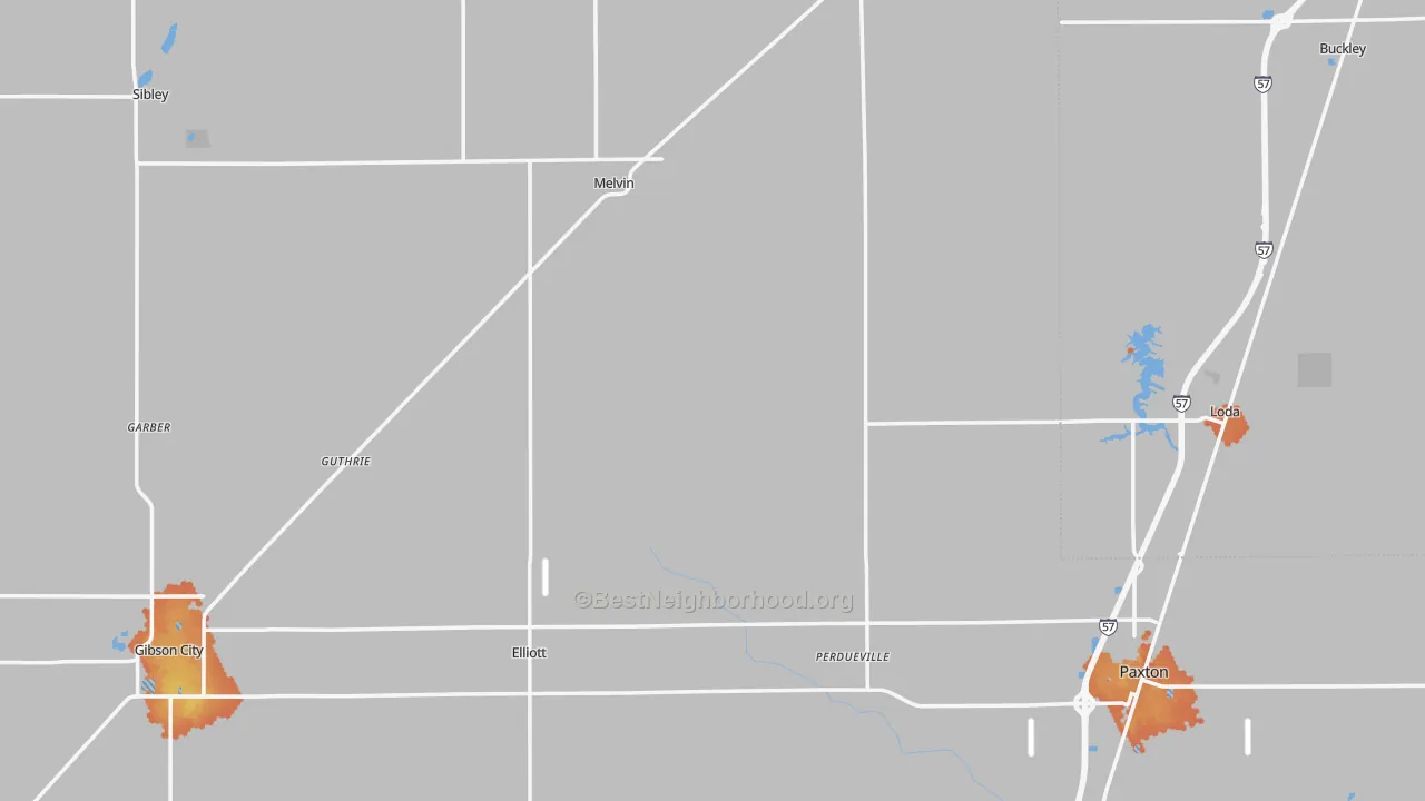 Bike Grade map of Ford County, IL