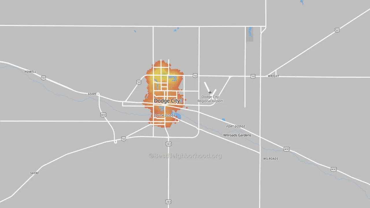 Bike Grade map of Ford County, KS
