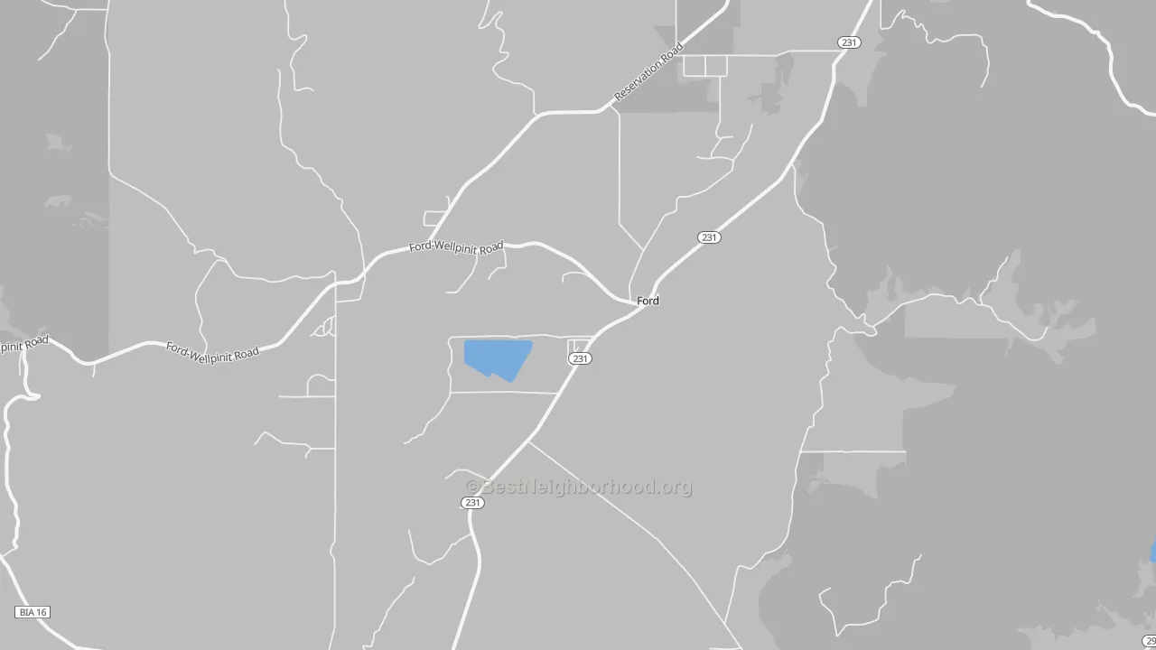 Bike Grade map of Ford, WA